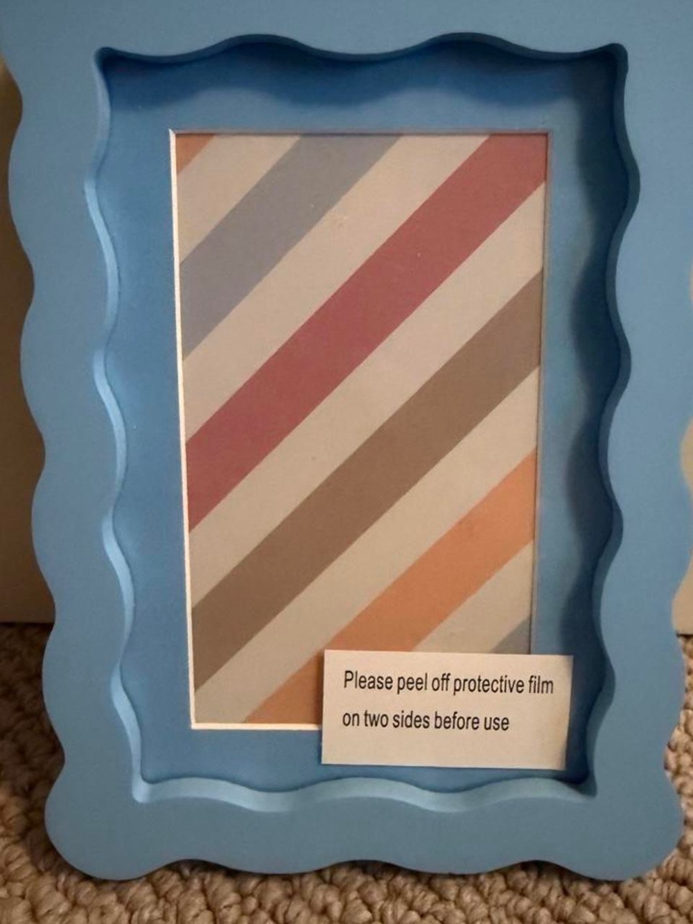 Blue Scalloped Photo Frame by